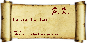 Percsy Karion névjegykártya